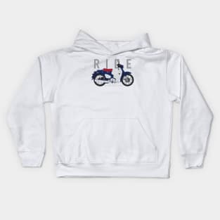 Ride super cub blue Kids Hoodie